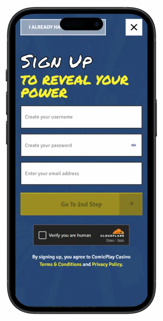 Comic Play Casino Login - Registration Process
